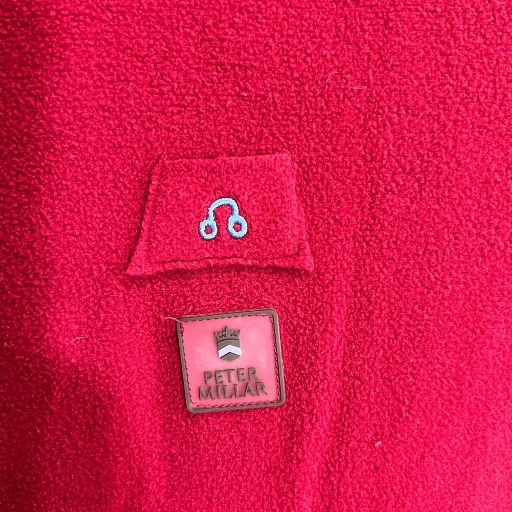 Peter Millar Men's Bold Red Zip-Up Sweater